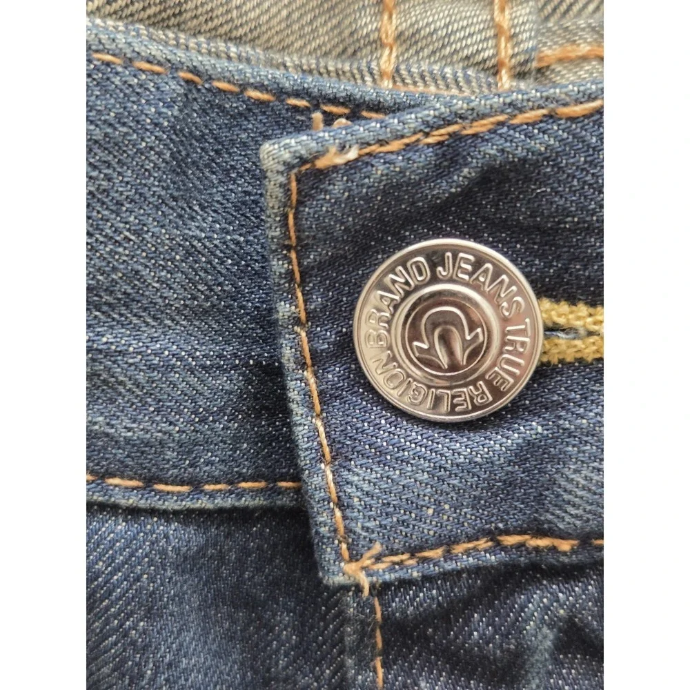 True Religion Billy QT Jeans Men's 40x34 Blue Yellow Contrast Stitch Made in USA